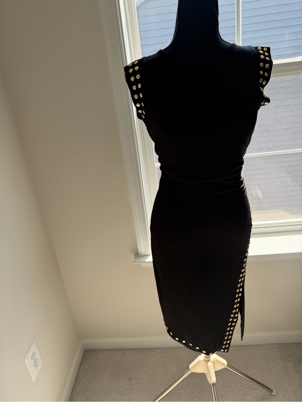 Michael Kors Black Studded Midi Dress XS - Picture 6 of 8